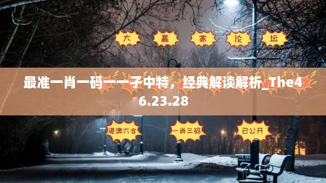 最准一肖一码一一孑中特，经典解读解析_The46.23.28