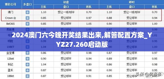 2024澳门六今晚开奖结果出来,解答配置方案_YYZ27.260启动版