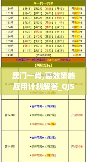 澳门一肖,高效策略应用计划解答_QJS2.78.65紧凑版