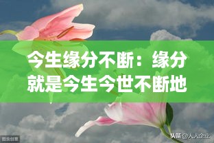 今生缘分不断：缘分就是今生今世不断地 