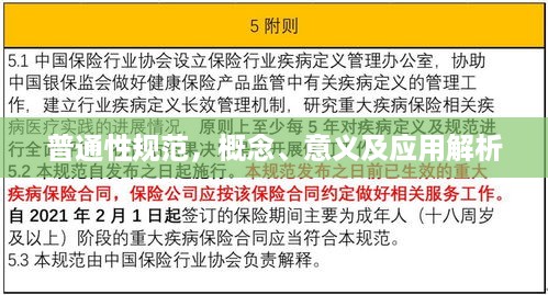 普通性规范，概念、意义及应用解析