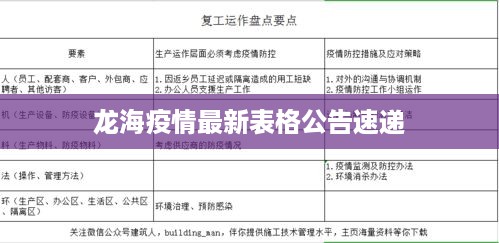龙海疫情最新表格公告速递
