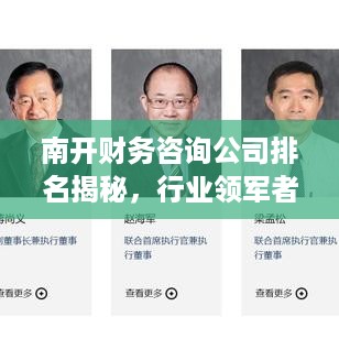 南开财务咨询公司排名揭秘，行业领军者的成功之道解析