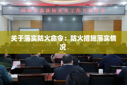 关于落实防火命令：防火措施落实情况 