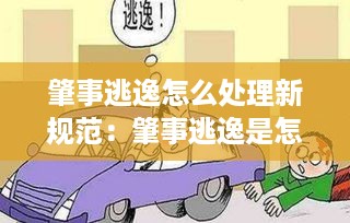 肇事逃逸怎么处理新规范：肇事逃逸是怎么处罚的 