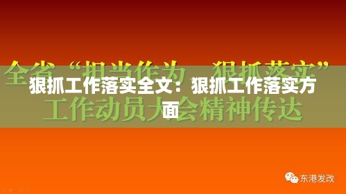 狠抓工作落实全文：狠抓工作落实方面 
