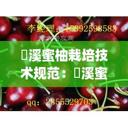 琯溪蜜柚栽培技术规范：琯溪蜜柚怎么样 