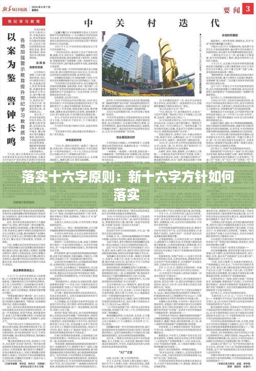 落实十六字原则：新十六字方针如何落实 