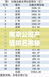 南京公司产值排名揭秘，地域经济影响力不容小觑