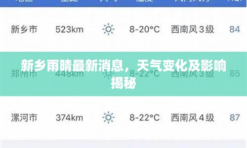 新乡雨晴最新消息，天气变化及影响揭秘