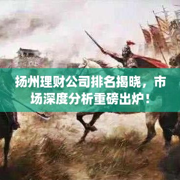 扬州理财公司排名揭晓，市场深度分析重磅出炉！