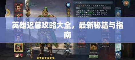 英雄迟暮攻略大全，最新秘籍与指南