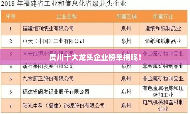 灵川十大龙头企业榜单揭晓！
