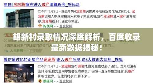 胡新村录取情况深度解析，百度收录最新数据揭秘！