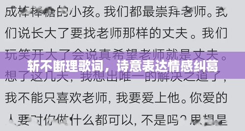 斩不断理歌词，诗意表达情感纠葛