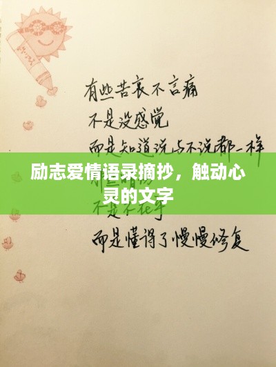 励志爱情语录摘抄，触动心灵的文字