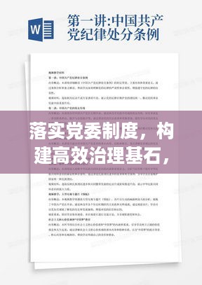 落实党委制度，构建高效治理基石，打造治理体系新篇章