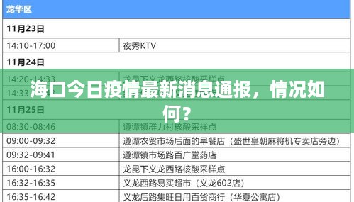 海口今日疫情最新消息通报，情况如何？
